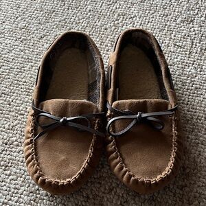 Kids Brown Moccasin Slippers - Cozy Lined Slip-Ons